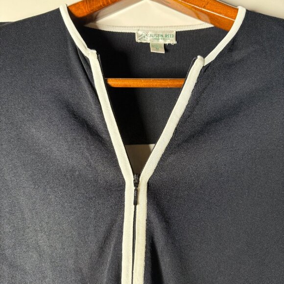 Austin Reed Zip Front Cardigan Jacket Sz Medium Red, Black & White - Picture 8 of 8